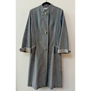 Vintage 70s Gino Rossi Ultrasuede Coat Womens M Gray Union Made Retro Mod